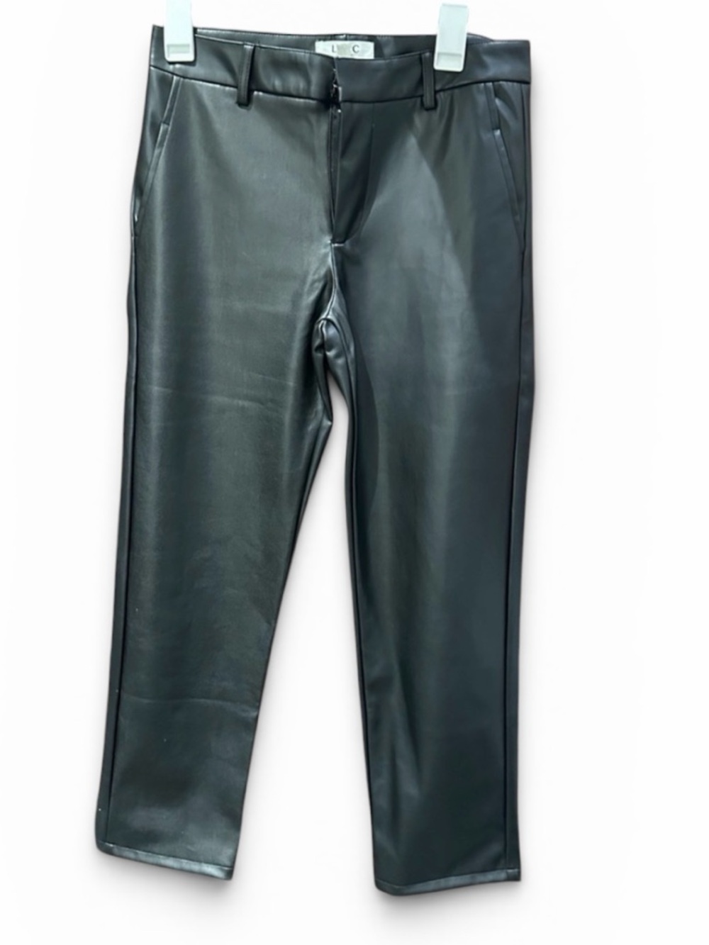 Black Faux Leather Trousers
